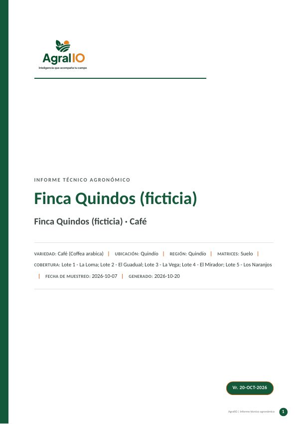 Informe agronómico de AgralIO